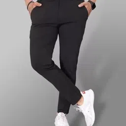 rp sports Men Slim Fit Grey Lycra Blend Trousers image 3