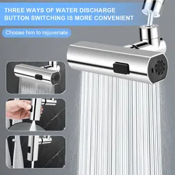 verilux Kitchen Sink Tap Extender Swivel Tap Extender for Kitchen Sink 360 Swivel Faucet Aerator with 3 Modes Sink Tap Faucet image 5
