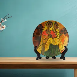 THE QUIRKY HOME A Glimpse Into Life Brown & Yellow Printed Ceramic Wall Plate image 3