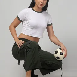 adore  wear Adore Wear Women Relaxed Wrinkle Free Cargos Trousers image 3