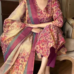 Anni Designer Floral Printed Straight Kurta With Trouser & Dupatta-picture-48