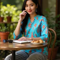 THE FAB FACTORY Pack Of 2 Mandarin Collar Printed Tunic image 4