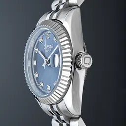QORUM INDIA Men Embellished Dial & Stainless Steel Analogue Watch G134 Evara-Blue image 3