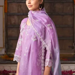 Indo Era Women Ethnic Motifs Embroidered Regular Thread Work Kurta with Trousers & With Dupatta-picture-27