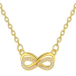 SALVE Stainless Steel Cubic Zirconia Studded Infinity Minimal Necklace image 5