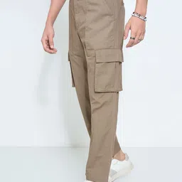 7 Alt by Pantaloons Men Mid-Rise Regular Fit Cargos Trousers image 3
