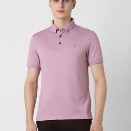 Van Heusen Men Self Design Polo Collar Cotton T-shirt-picture-22