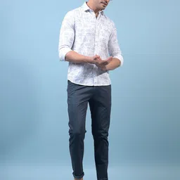 Crimsoune Club Men Classic Slim Fit Floral Printed Casual Shirt-image-98