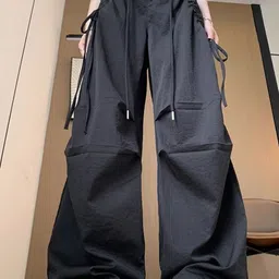 StyleCast Women High Rise Baggy Fit Easy Wash Pleated Cotton Trousers-image-47