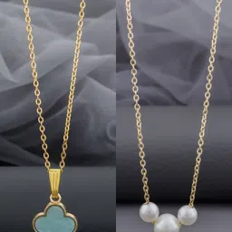 Birado Jewellery Set Of 2 Gold-Plated Artificial Beaded Necklace-picture-54