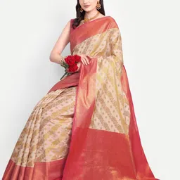 jayant creation Woven Design Zari Banarasi Saree image 5