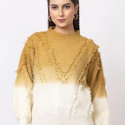 GFO Women Colourblocked Woollen Sweater-image-26