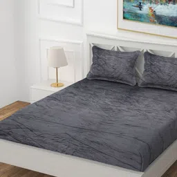 BLUEDOT Grey King Bedsheet with 2 Pillow Covers-image-7