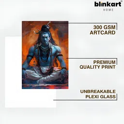 blinkart Blue & Black Printed Lord Shiva Printed Wall Art-image-24
