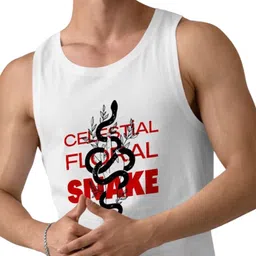 DAB SHARK Printed Cotton Round-Neck Gym Neck DAB-SHARK-02-WHITE-XS image 2