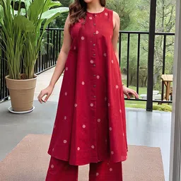 DIVASTRI Women Geometric Printed Kurta with Palazzo-picture-19