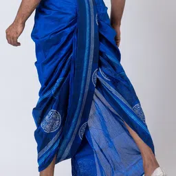 Nakshi Men Hand Block Printed Dhoti image 4