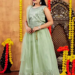 Muhuratam Girls Embellished Ready to Wear Lehenga & Blouse With Dupatta-picture-10