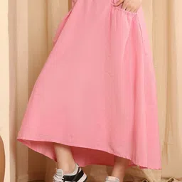 NEUDIS Elastic Waist A-Line Cotton Maxi Skirt image 2