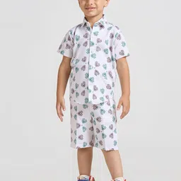 YK Boys Printed Shirt Collar Shirt With Shorts-image-56