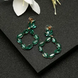 YouBella Gold-Plated Contemporary Drop Earrings-image-5