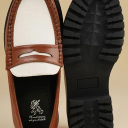 Theater Women Colourblocked Round Toe Penny Loafers Shoes image 5