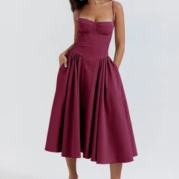 bebe Fit & Flare Midi Dress-picture-2