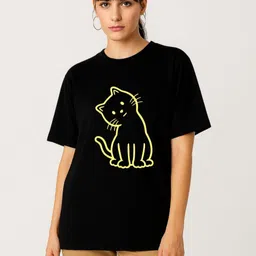 Be Crazy Graphic Printed Drop-Shoulder Sleeves Oversized Cotton T-shirt-image-40