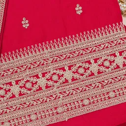 Koskii Ethnic Motifs Embroidered Sequinned Art Silk Unstitched Dress Material image 5