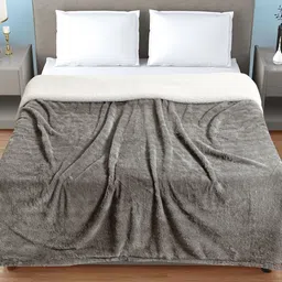 Myntra Elegant Homes Taupe Woollen Mild Winter 600 GSM Double Bed Comforter-picture-32