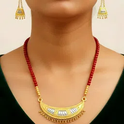Balaji Gold Gold-Plated Artificial Beaded Necklace And Earrings-picture-34