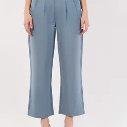 HIGH BUY Women Relaxed High-Rise Pleated Trousers-image-86