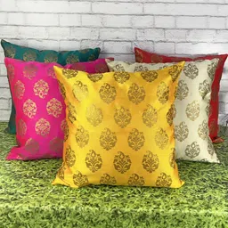 Pinkparot Artsilk 12x12 inch cushion cover set of 5 pcs-image-69