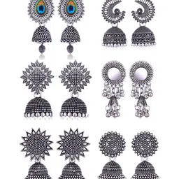 DIVASTRI Peacock Shaped Jhumkas Earrings-picture-27