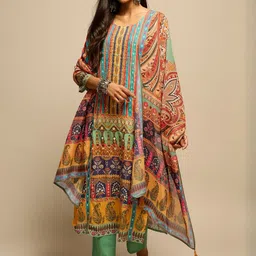 Anouk Women Ethnic Motifs Printed Regular Kurta with Trousers & With Dupatta-image-93