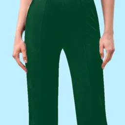 Dream Beauty Fashion Women Mid-Rise Bootcut Fit Easy Wash Pleated Trousers image 4