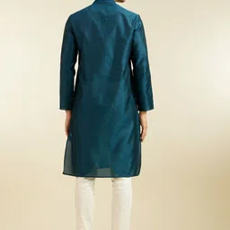 Diwas by Manyavar Geometric Woven Design Mandarin Collar Straight Kurta image 4