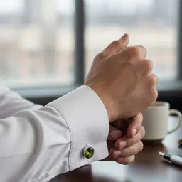 FIROZA Stone Studded Dumbbell Cufflink image 5