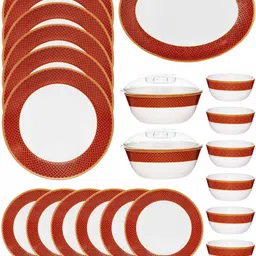 cello Pack of 29 Opalware Glass Dinner Set of 29pcs Dinner Set image 2