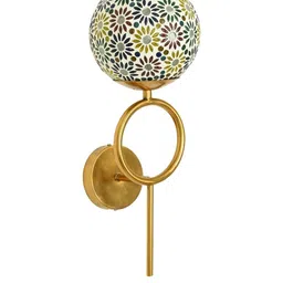 SOMIL Multicoloured Textured Glass Spherical Shaped Wall Lamp image 5
