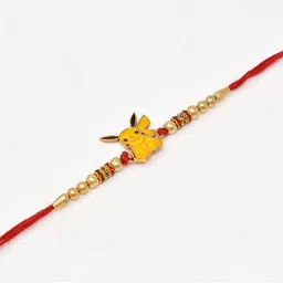 MEIRA JEWELLERY Set Of 5 Beaded Rakhi Comes with Roli Chawal & Greeting Card image 2