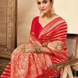 KALINI Woven Design Zari Silk Blend Banarasi Saree image 3