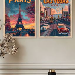 Kotart Brown & Blue 2 Piece Wood Abstract Wall Paintings-picture-35
