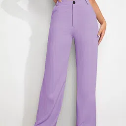 BAESD Women Relaxed Straight Leg High-Rise Non Iron Trousers-picture-24