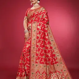 Aagiri Woven Design Zari Banarasi Saree image 4
