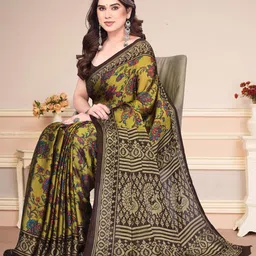 BilloRani Floral Printed Pure Chiffon Saree With Blouse Piece image 3