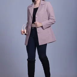 AREEMAS Women Suede Open Front Jacket-picture-42