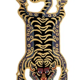 Exotic India Yellow & Black Tibetan Tiger Wool Mat-picture-11