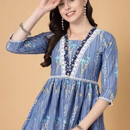 God Bless Floral Print Peplum Top image 1