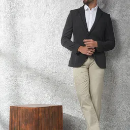 Crimsoune Club Self-Design Notched Lapel Single Breasted Blazer image 4